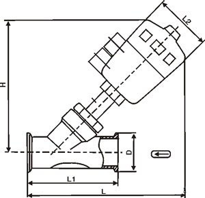 快裝式氣動(dòng)角座閥結(jié)構(gòu)圖
